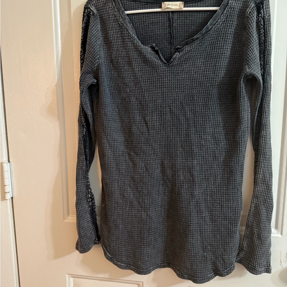 Altar'd State Charcoal Long Sleeve Top